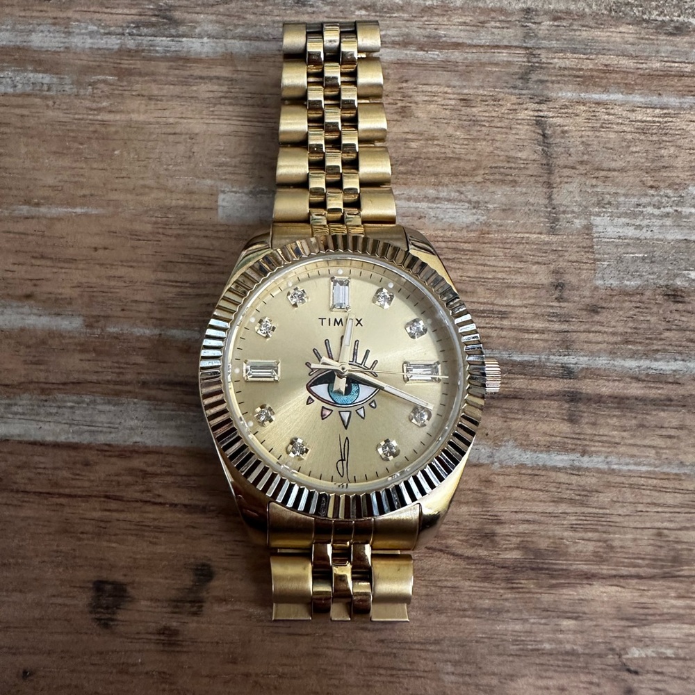 Timex x Jacquie Aiche Gold Stainless Steel Watch with Eye, Daydreamer Collection